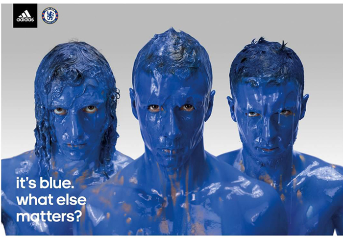 adidas ad campaign with blue goo